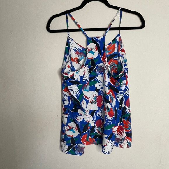 J crew hawaiian tank top size 10 blue red floral strappy - Picture 5 of 5